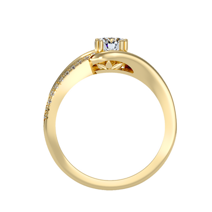 Solitaire ring with accent stones .74 ct