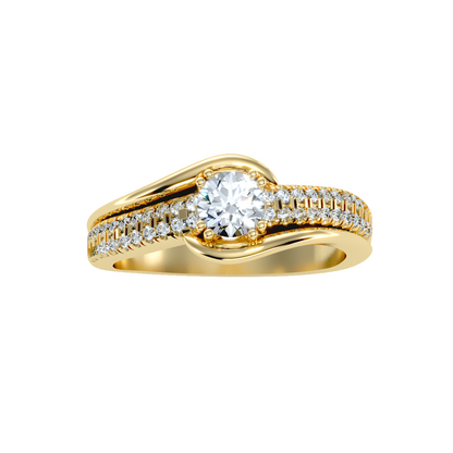 Solitaire ring with accent stones .74 ct