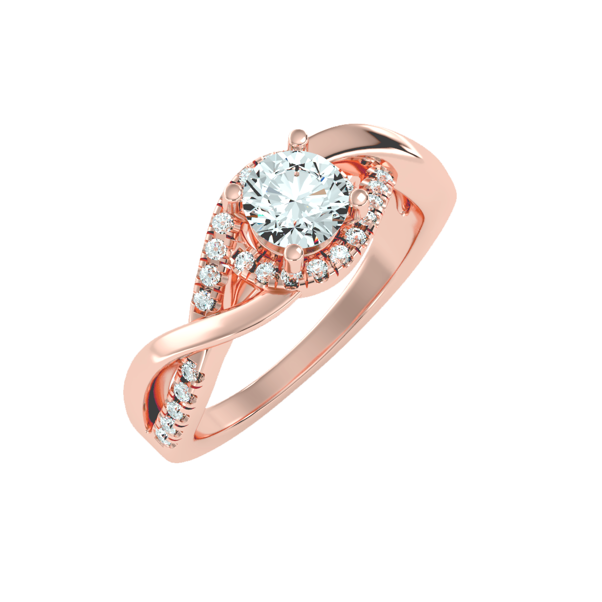 Solitaire ring with accent stones 1.00 ct