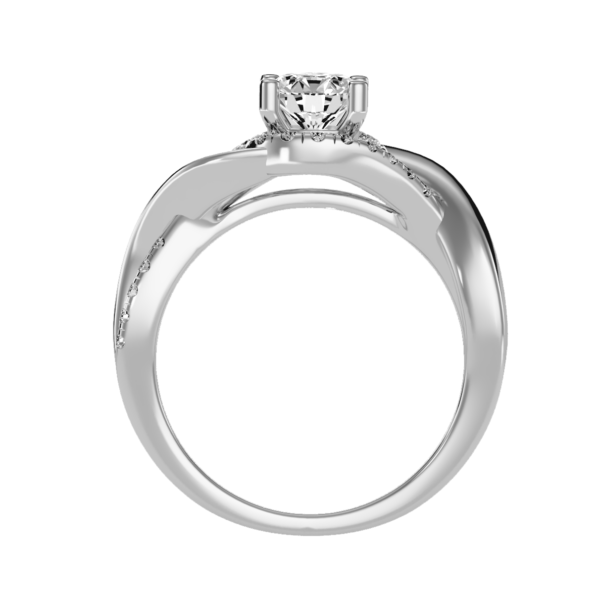Solitaire ring with accent stones 1.00 ct