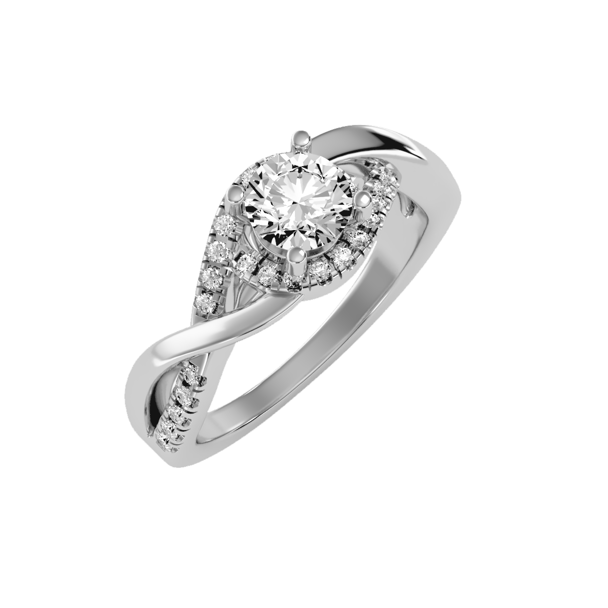 Solitaire ring with accent stones 1.00 ct
