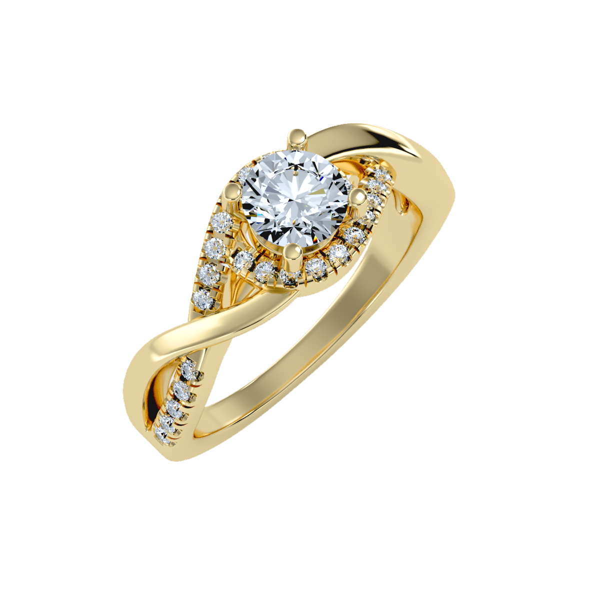 Solitaire ring with accent stones 1.00 ct