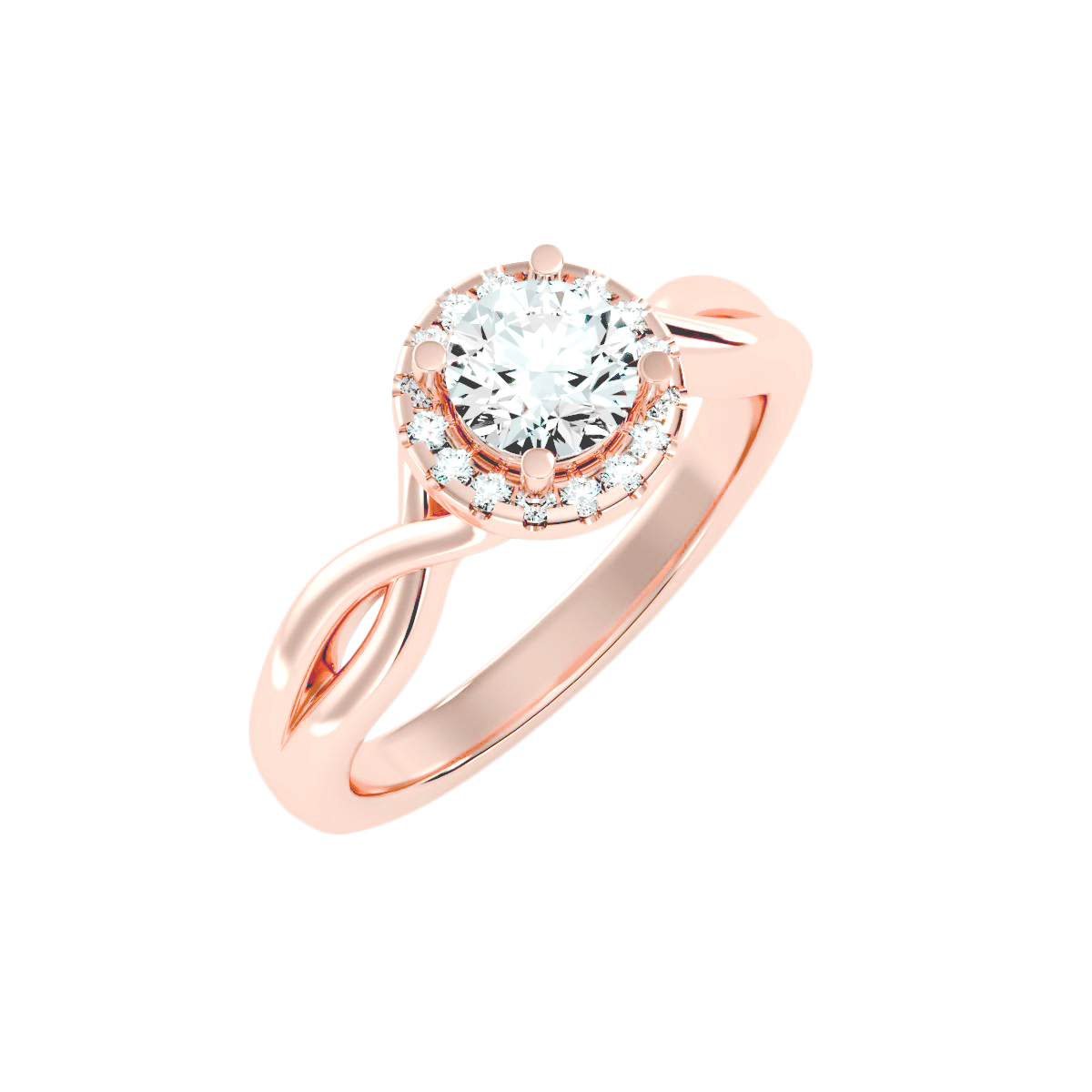 Solitaire ring with accent stones .94 ct