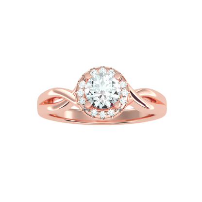 Solitaire ring with accent stones .94 ct