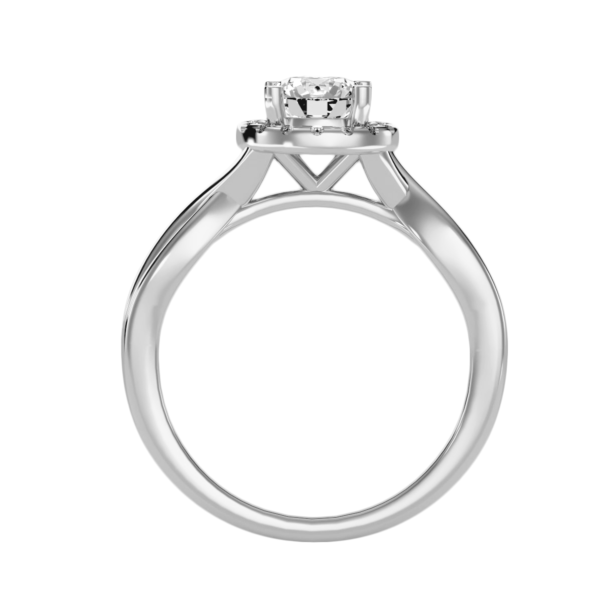 Solitaire ring with accent stones .94 ct