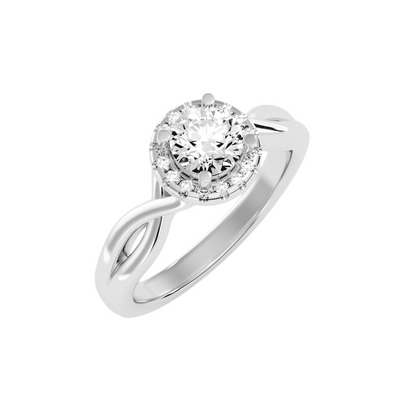 Solitaire ring with accent stones .94 ct