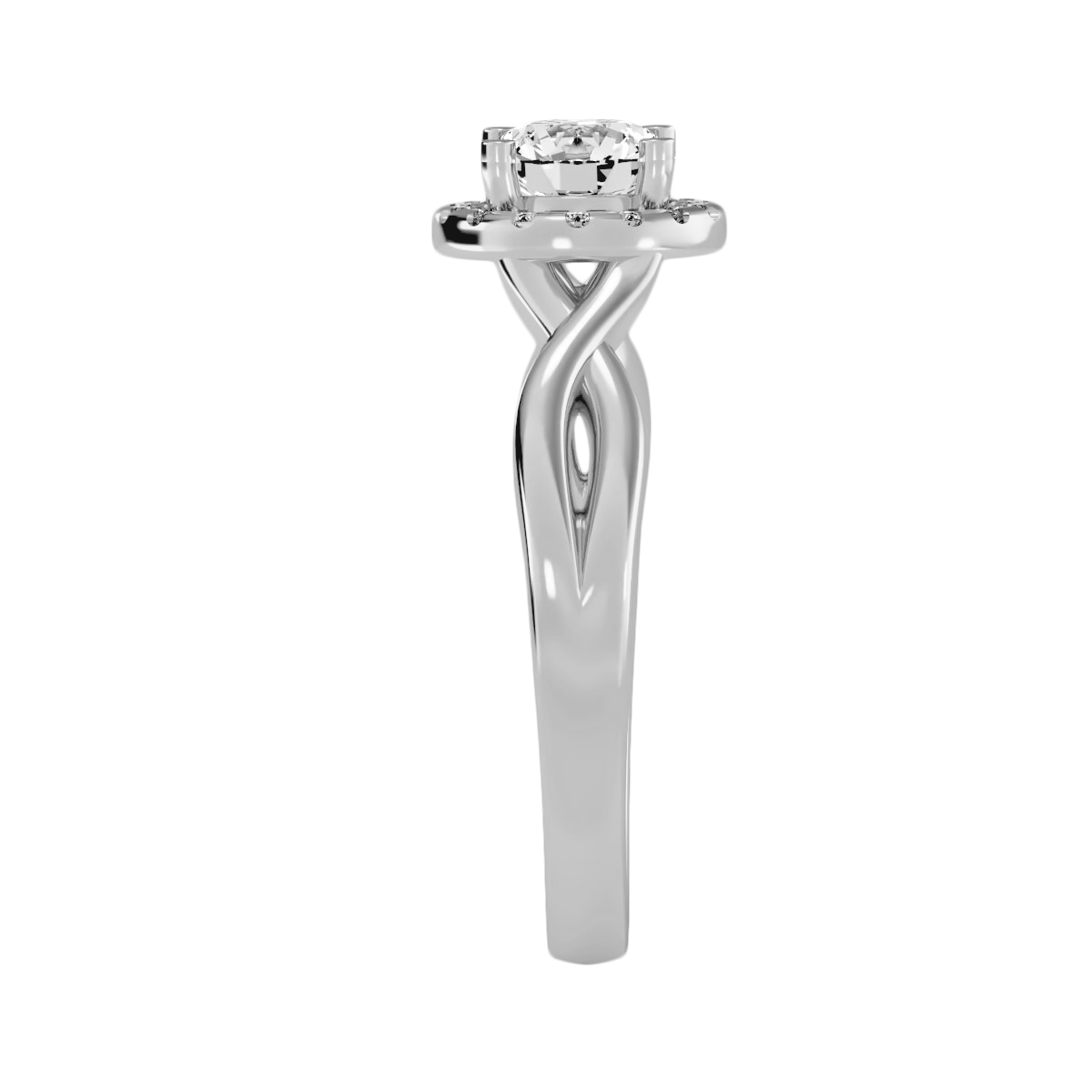 Solitaire ring with accent stones .94 ct