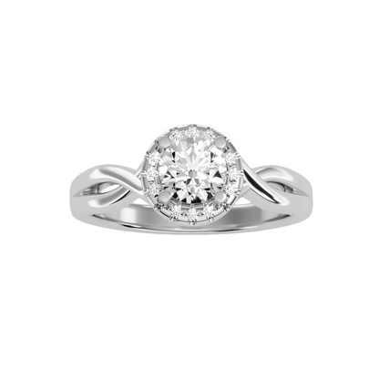 Solitaire ring with accent stones .94 ct