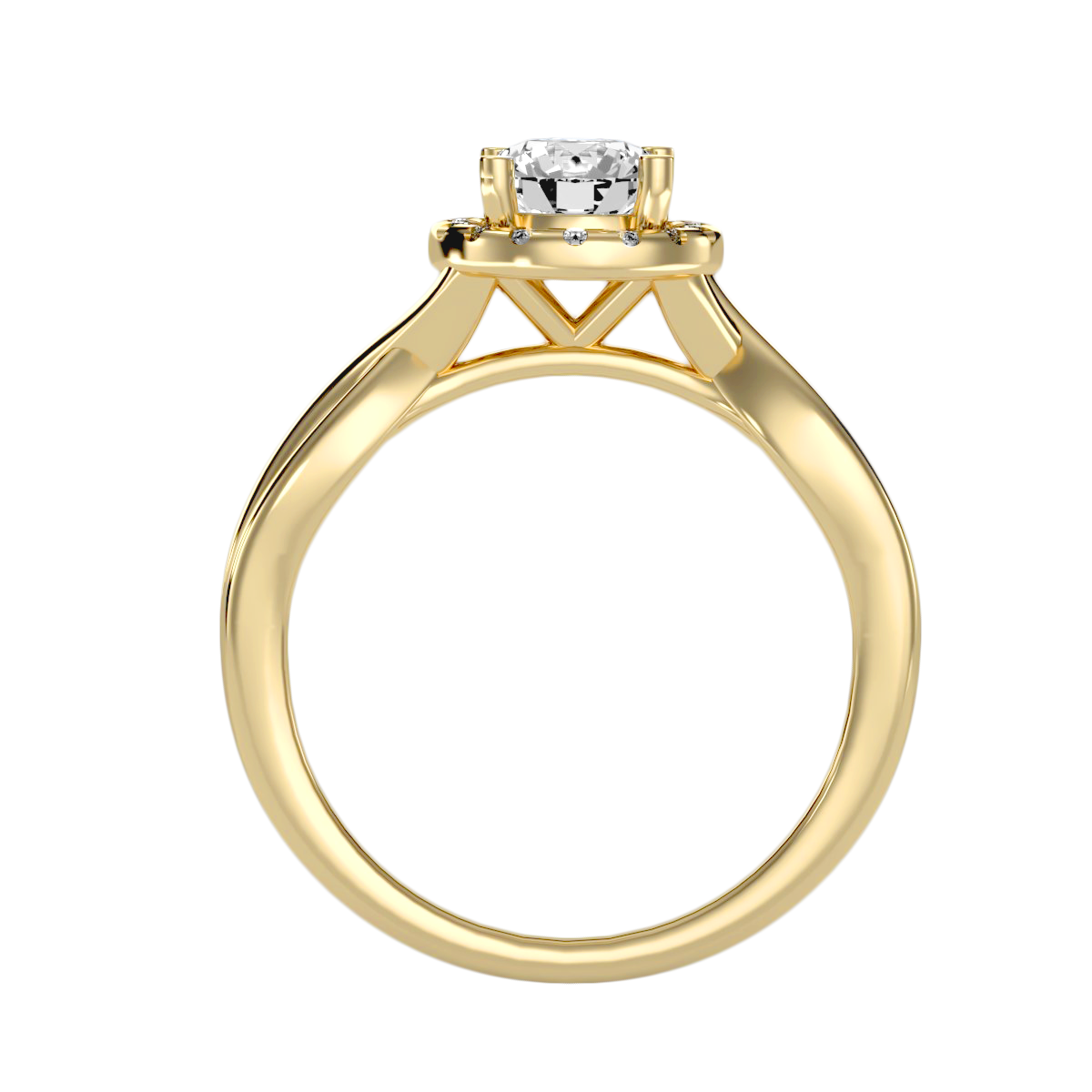 Solitaire ring with accent stones .94 ct
