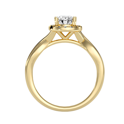 Solitaire ring with accent stones .94 ct