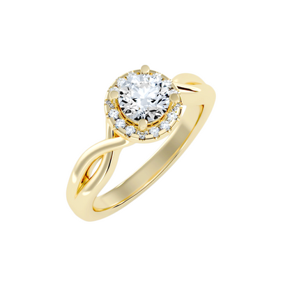 Solitaire ring with accent stones .94 ct