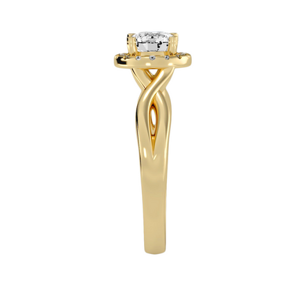 Solitaire ring with accent stones .94 ct