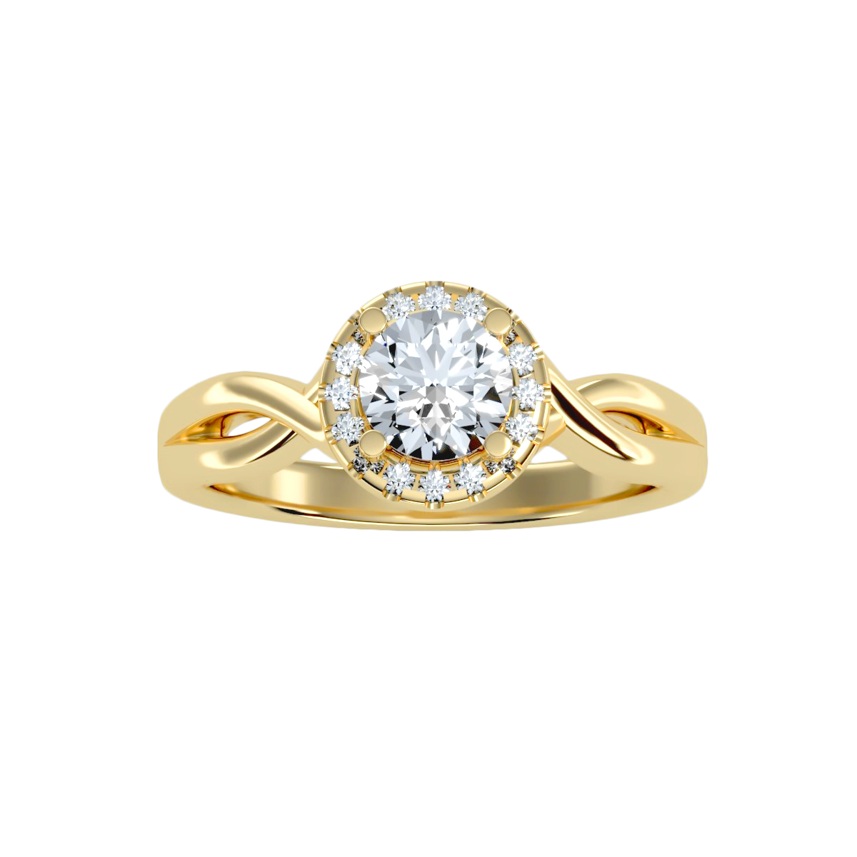 Solitaire ring with accent stones .94 ct