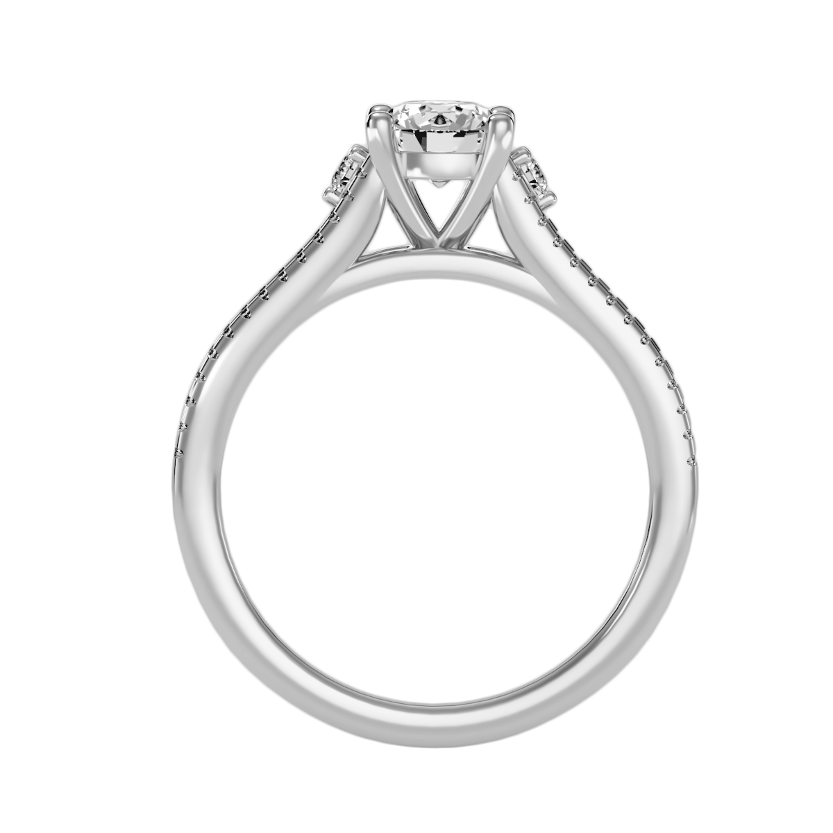 Solitaire ring with accent stones 1.19 ct