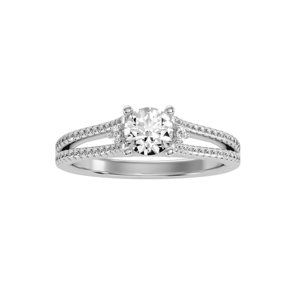 Solitaire ring with accent stones 1.19 ct