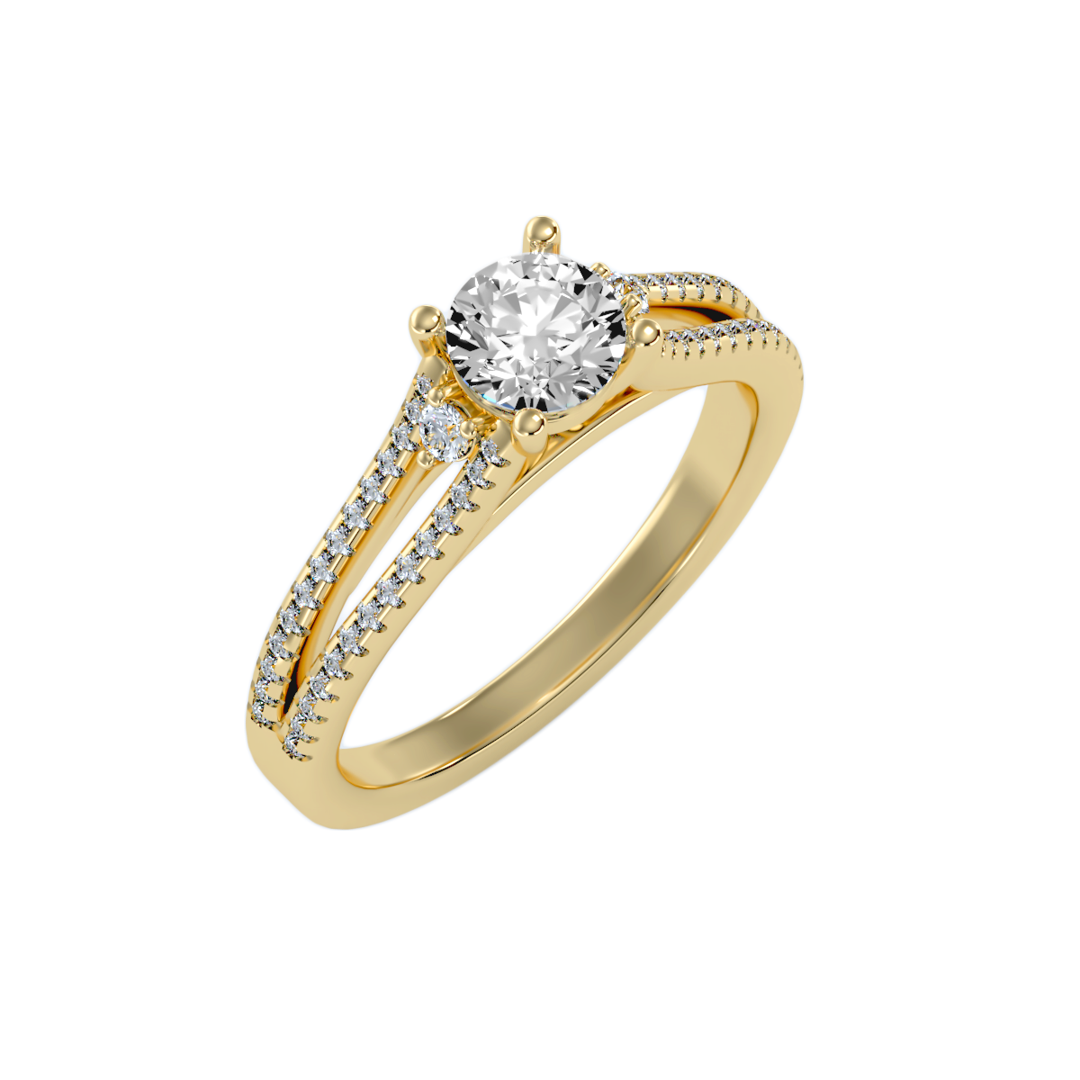 Solitaire ring with accent stones 1.19 ct