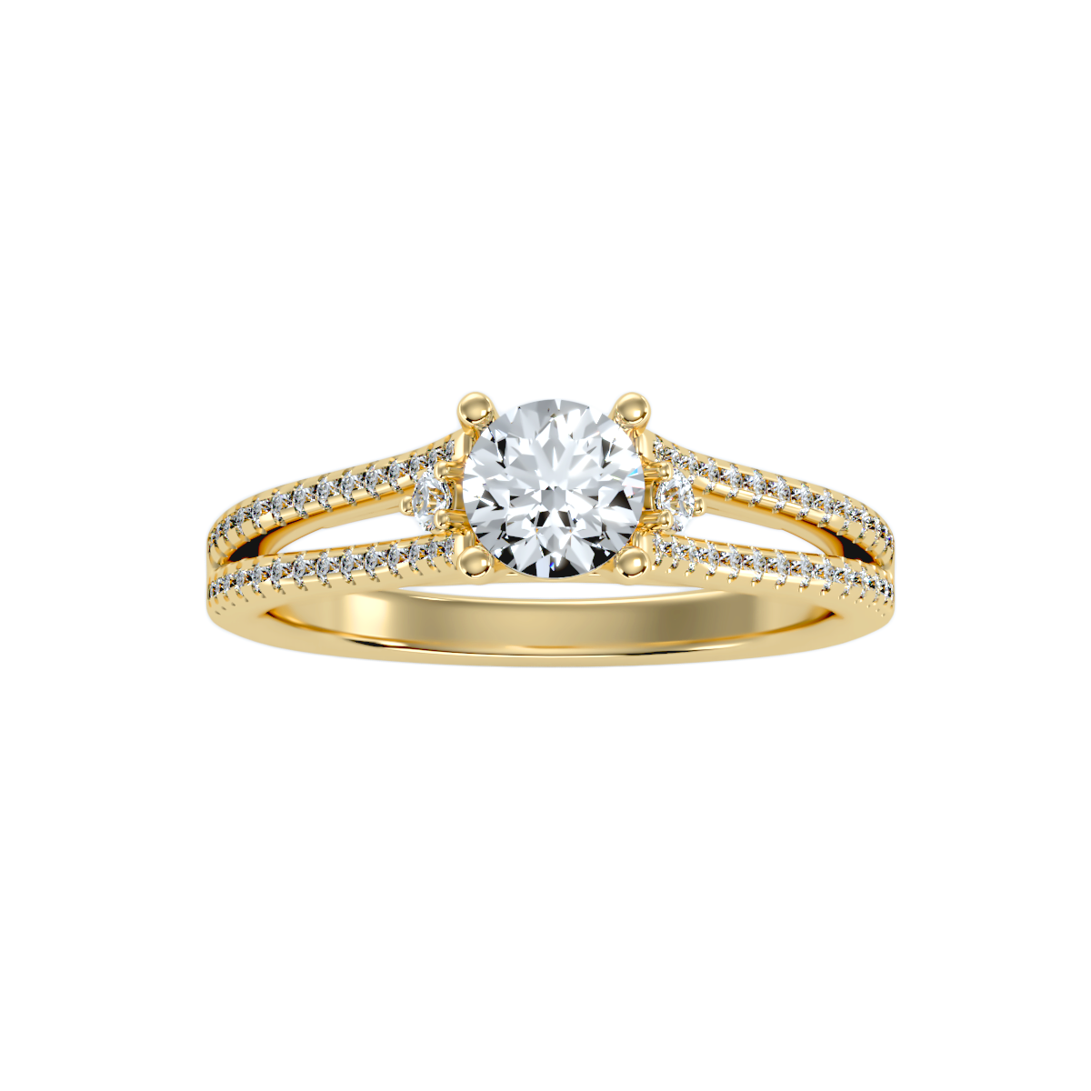 Solitaire ring with accent stones 1.19 ct
