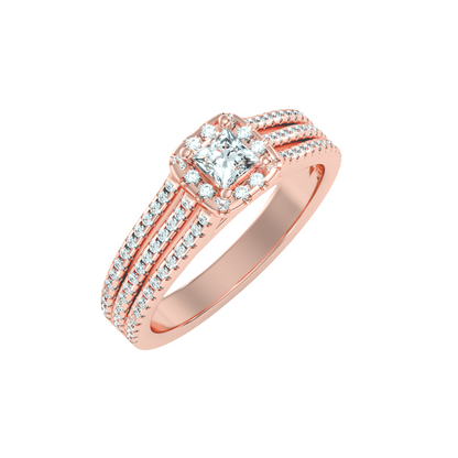 Solitaire ring with accent stones 0.66 ct