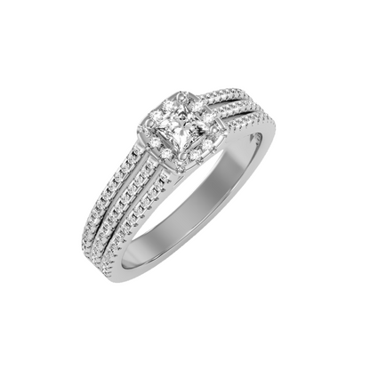 Solitaire ring with accent stones 0.66 ct