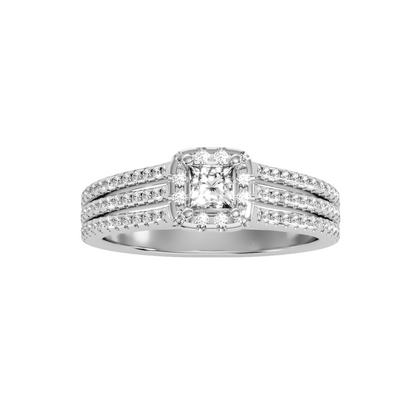 Solitaire ring with accent stones 0.66 ct