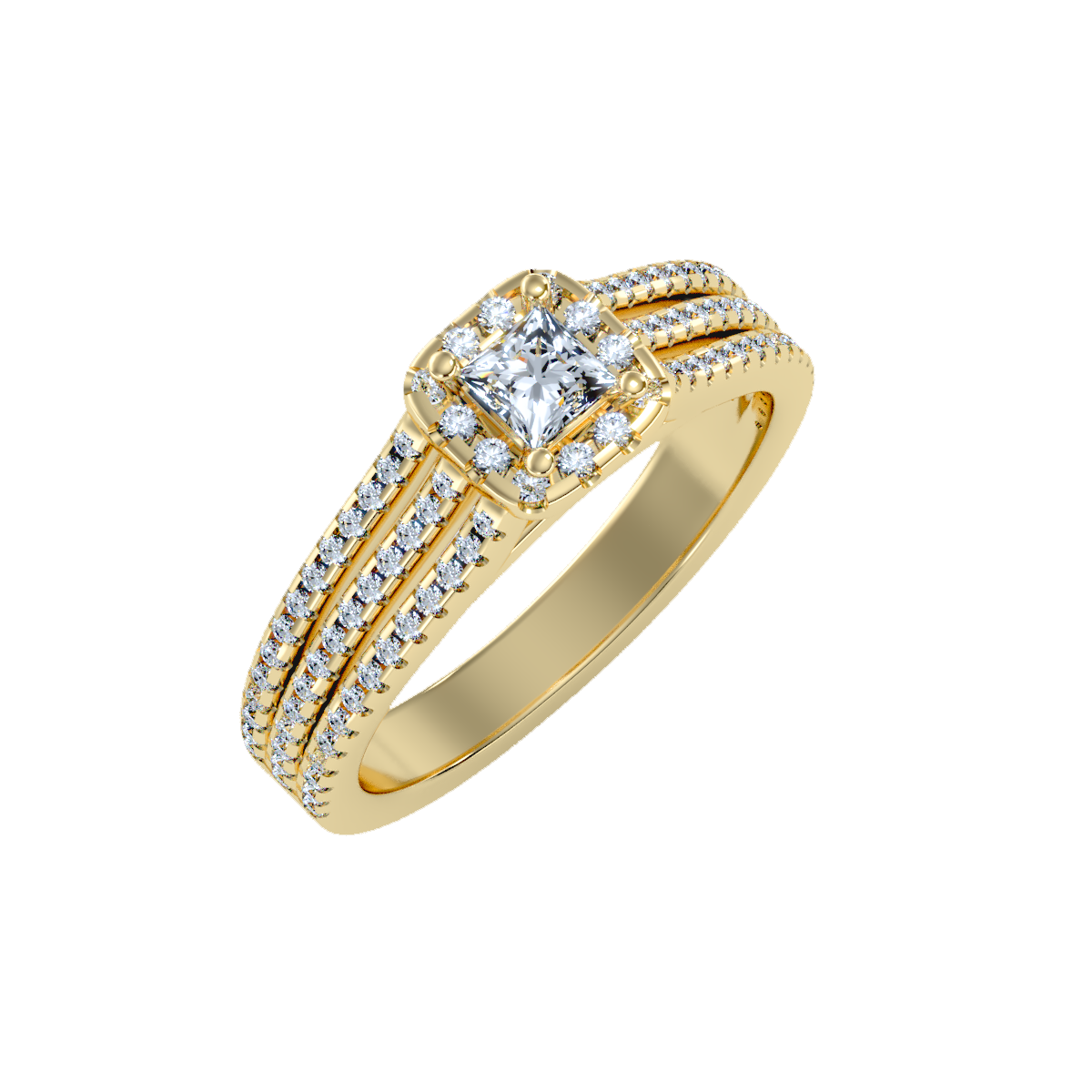 Solitaire ring with accent stones 0.66 ct