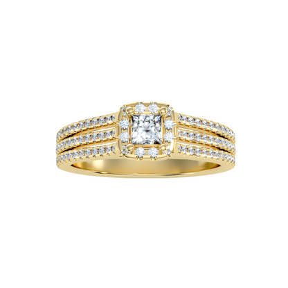 Solitaire ring with accent stones 0.66 ct