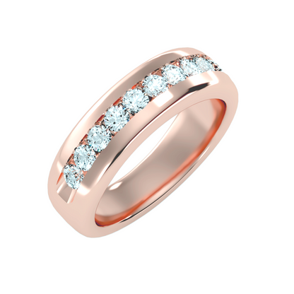 Contoured wedding band with accents 1.01 ct