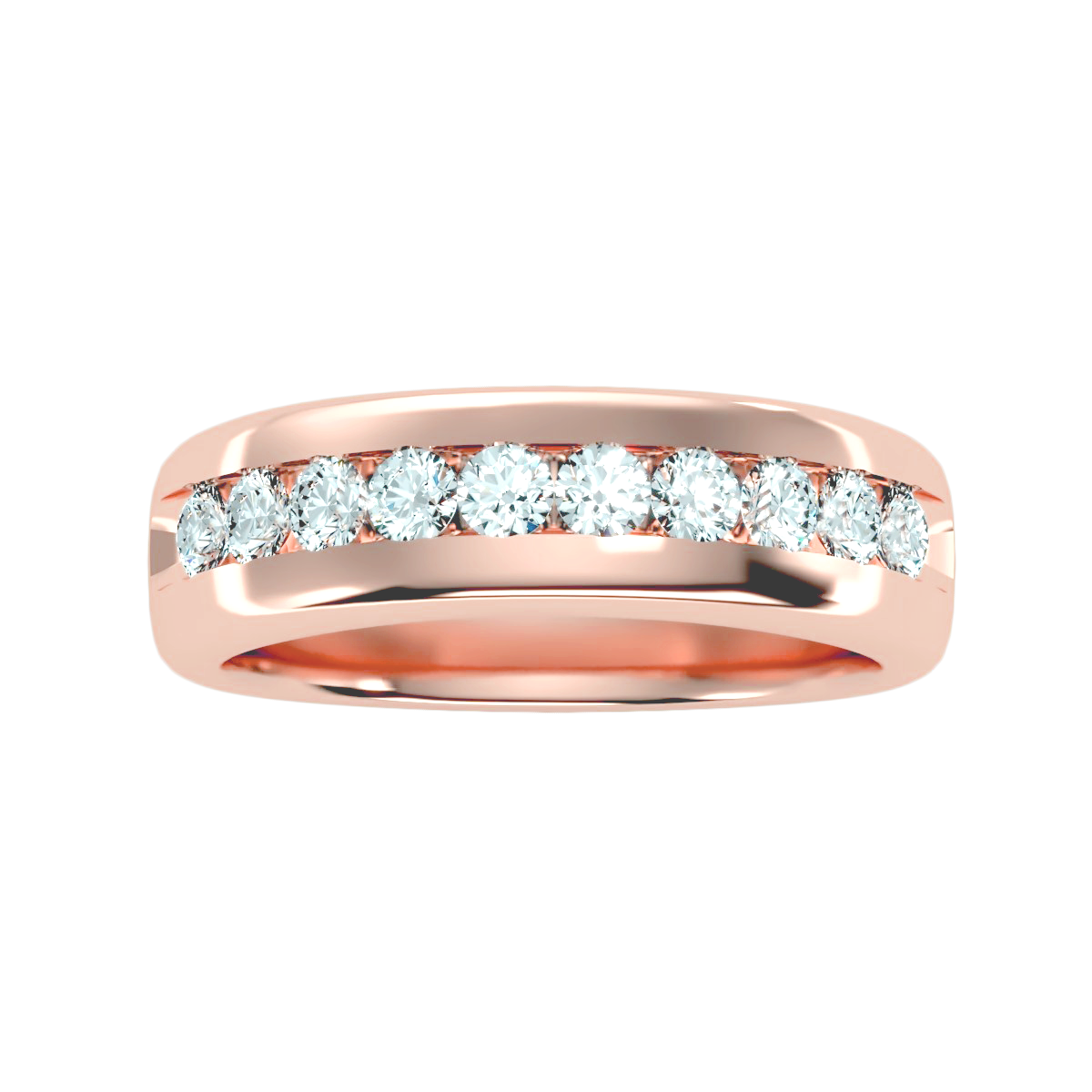Contoured wedding band with accents 1.01 ct