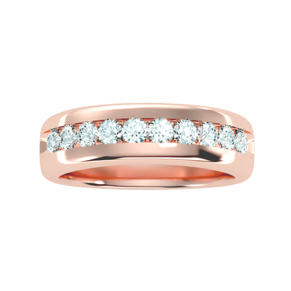 Contoured wedding band with accents 1.01 ct