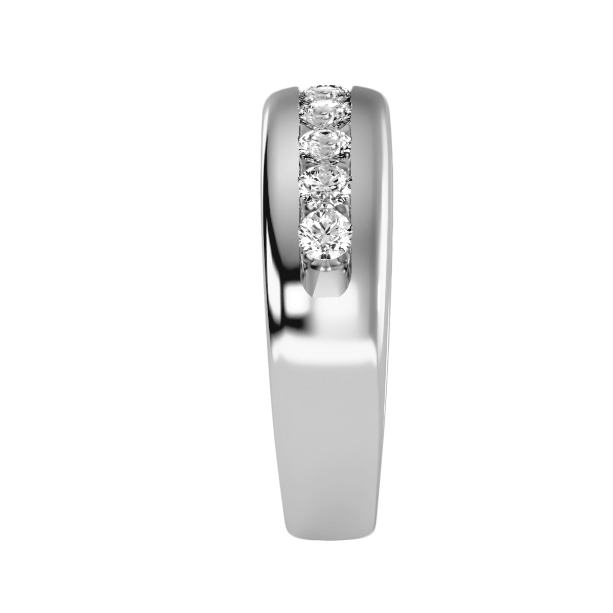 Contoured wedding band with accents 1.01 ct