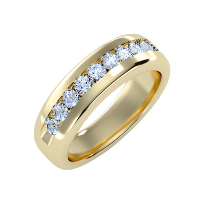 Contoured wedding band with accents 1.01 ct