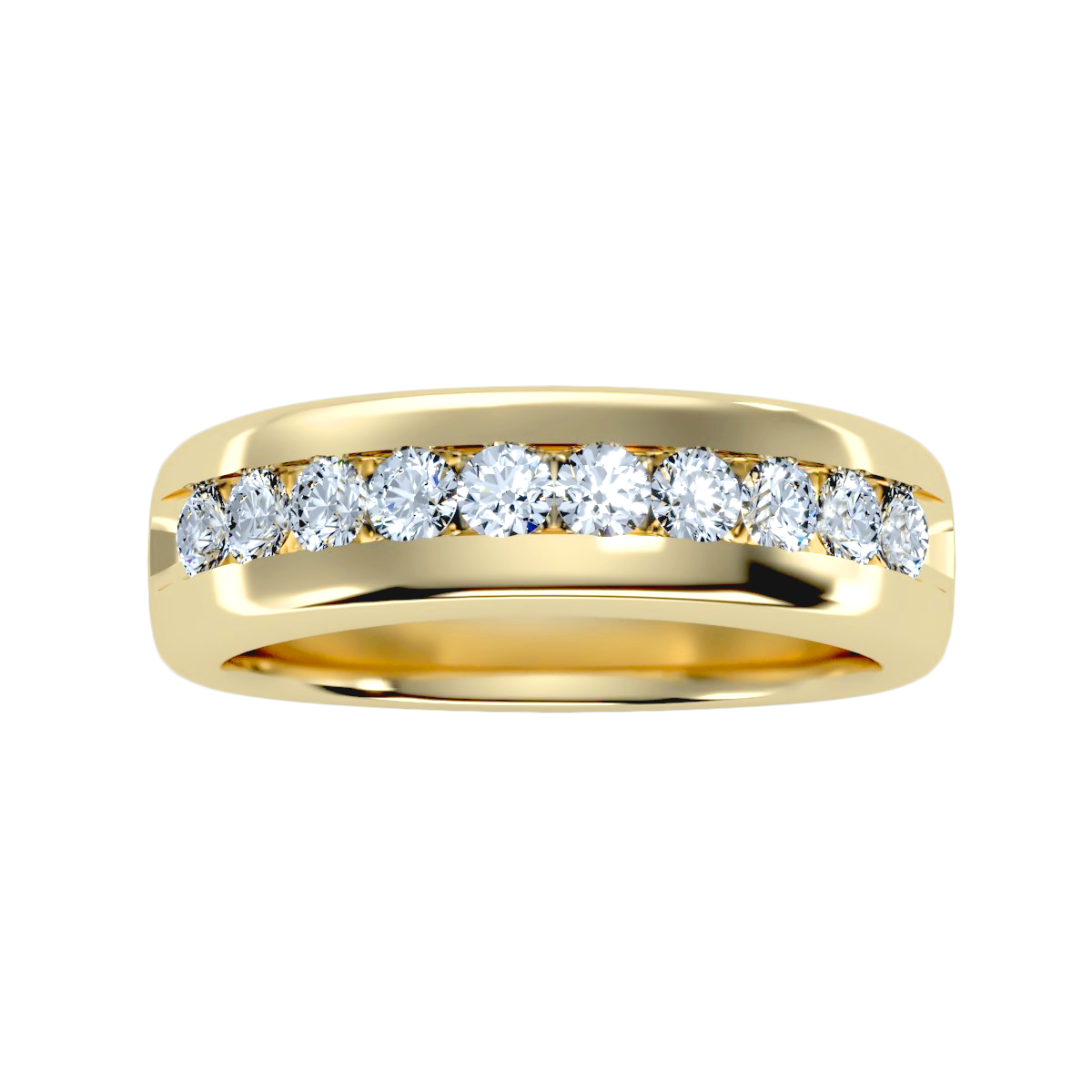 Contoured wedding band with accents 1.01 ct