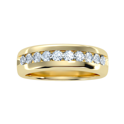 Contoured wedding band with accents 1.01 ct