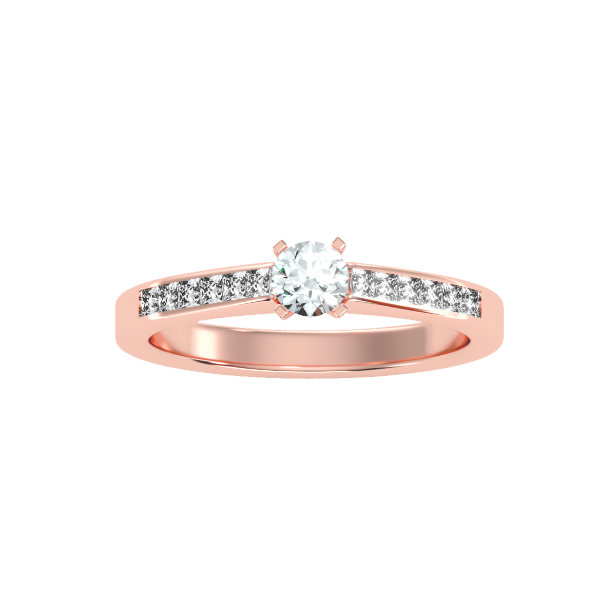 Solitaire ring with accent stones 1.21 ct