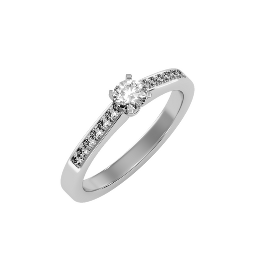 Solitaire ring with accent stones 1.21 ct