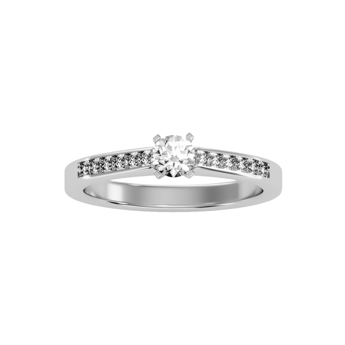 Solitaire ring with accent stones 1.21 ct