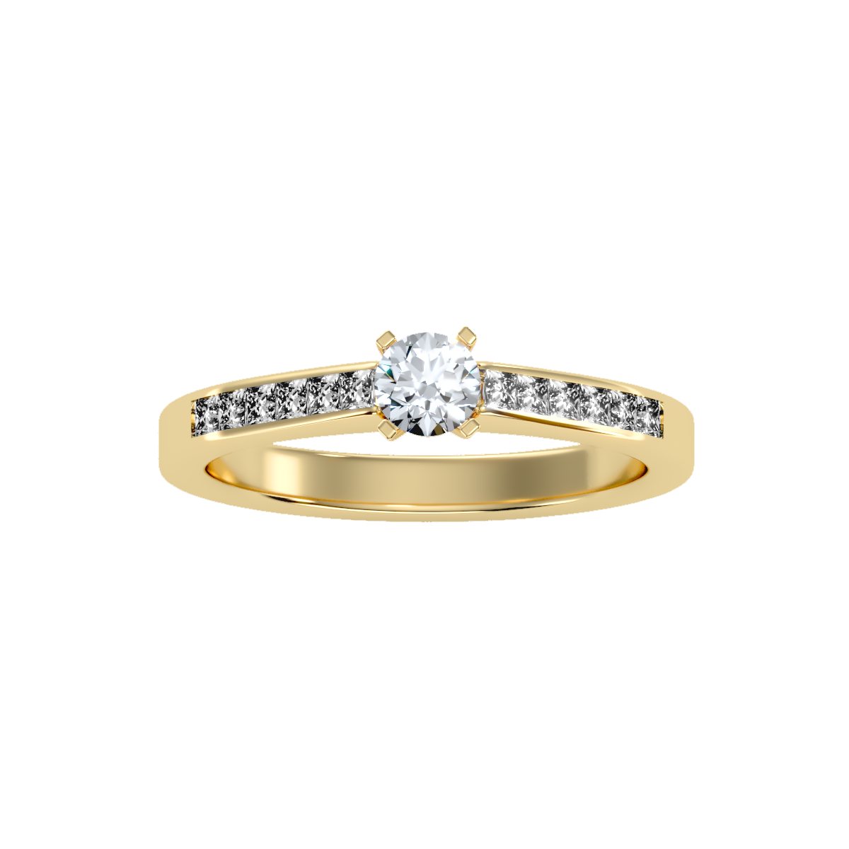 Solitaire ring with accent stones 1.21 ct