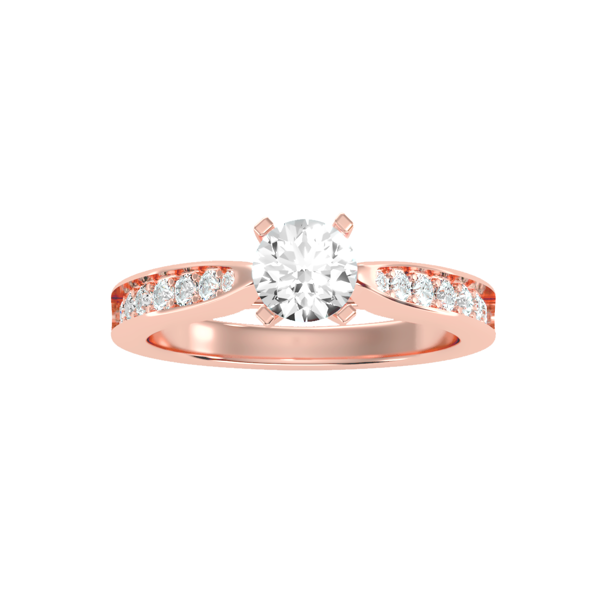 Solitaire ring with accent stones 1.42 ct