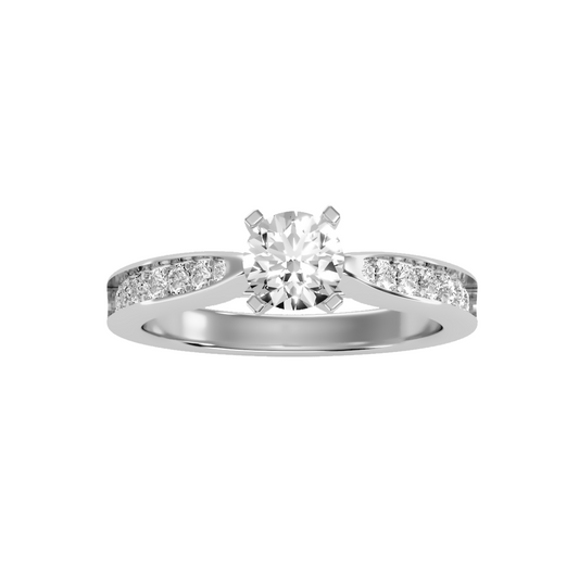 Solitaire ring with accent stones 1.42 ct