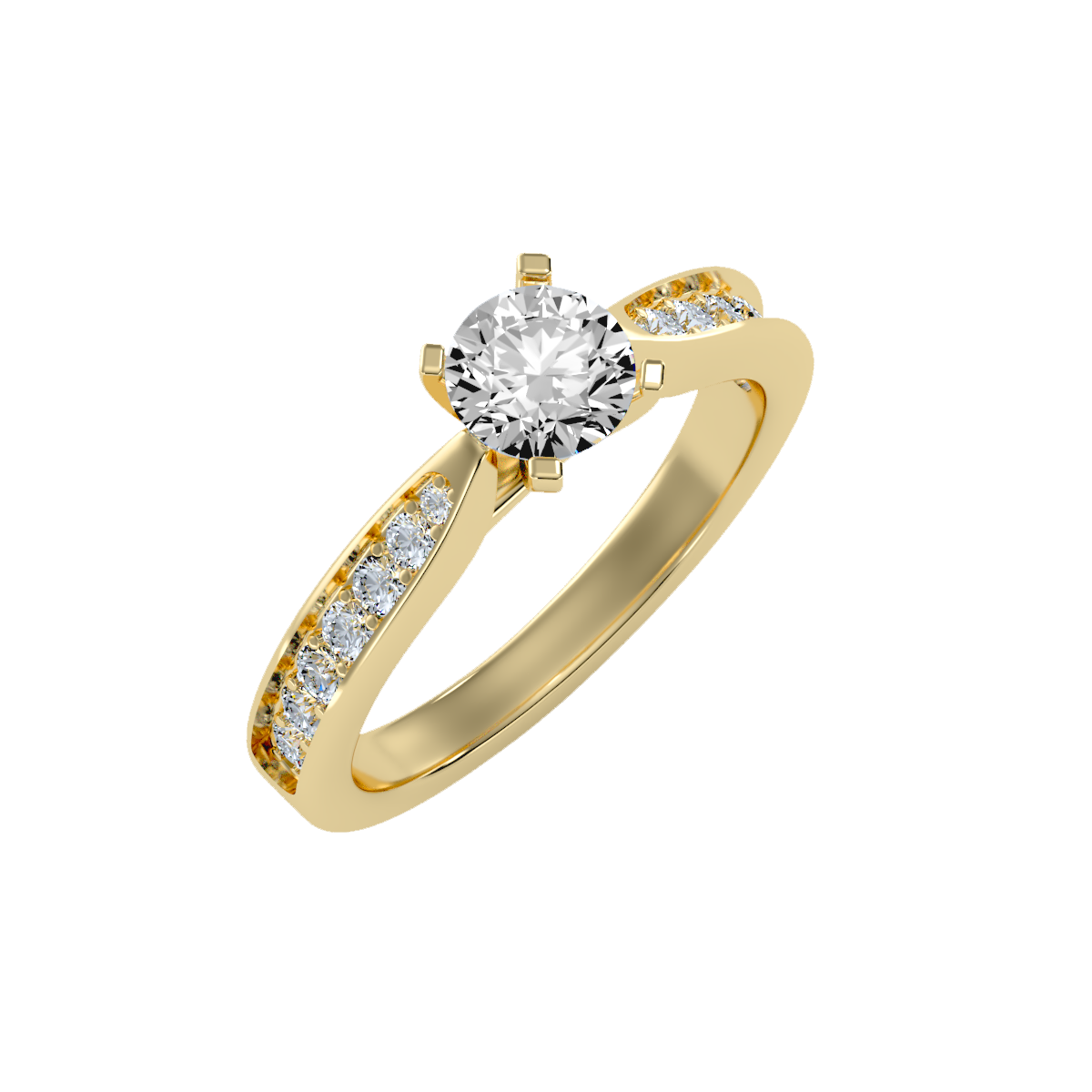 Solitaire ring with accent stones 1.42 ct