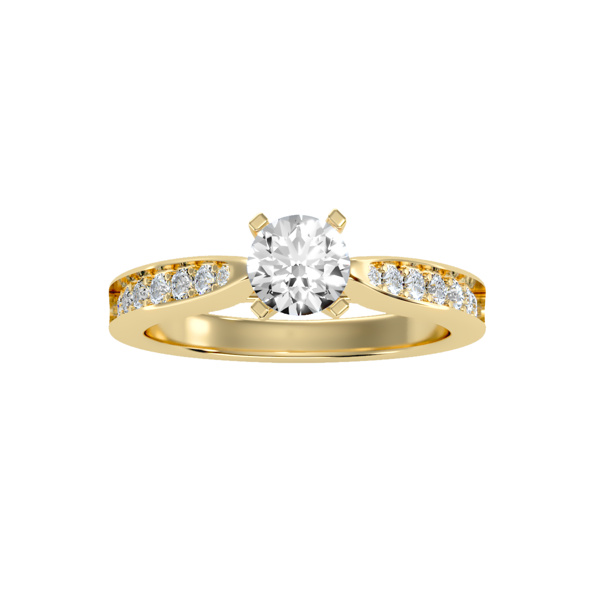 Solitaire ring with accent stones 1.42 ct