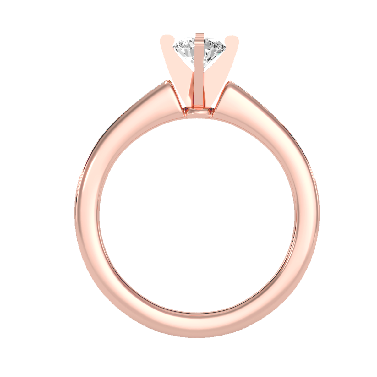 Solitaire ring with accent stones .79 ct