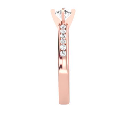 Solitaire ring with accent stones .79 ct
