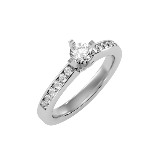 Solitaire ring with accent stones .79 ct
