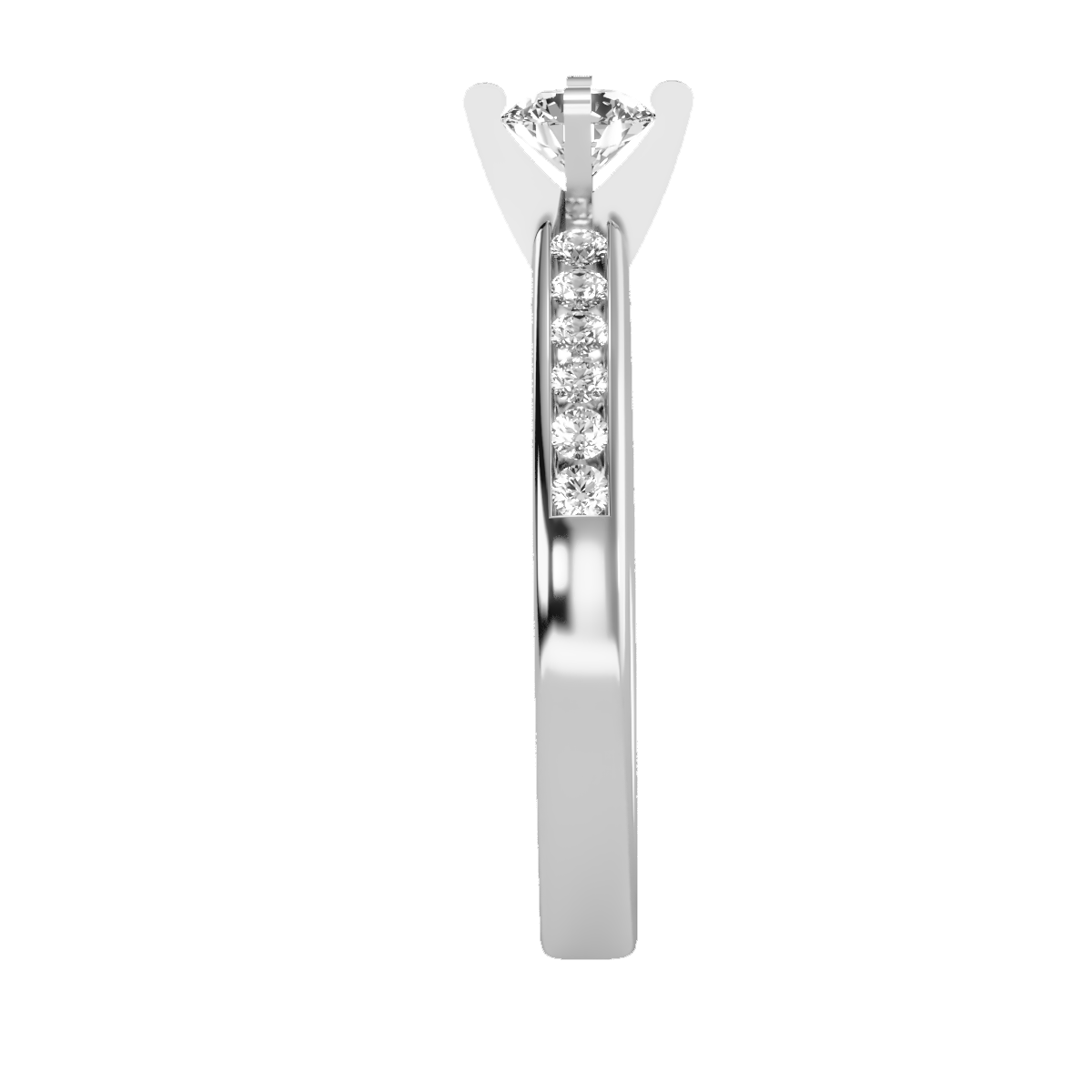 Solitaire ring with accent stones .79 ct