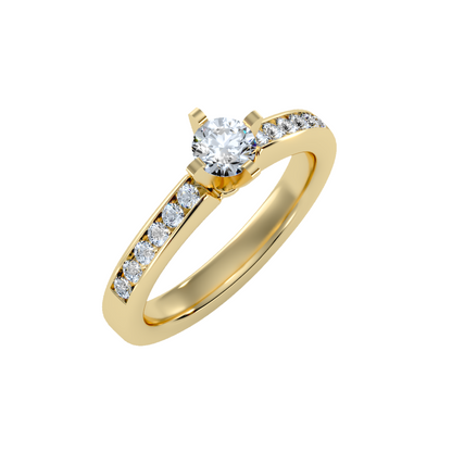 Solitaire ring with accent stones .79 ct