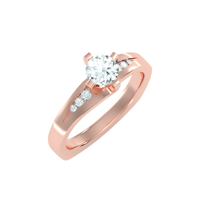 Solitaire ring with accent stones .67 ct