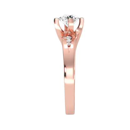 Solitaire ring with accent stones .67 ct