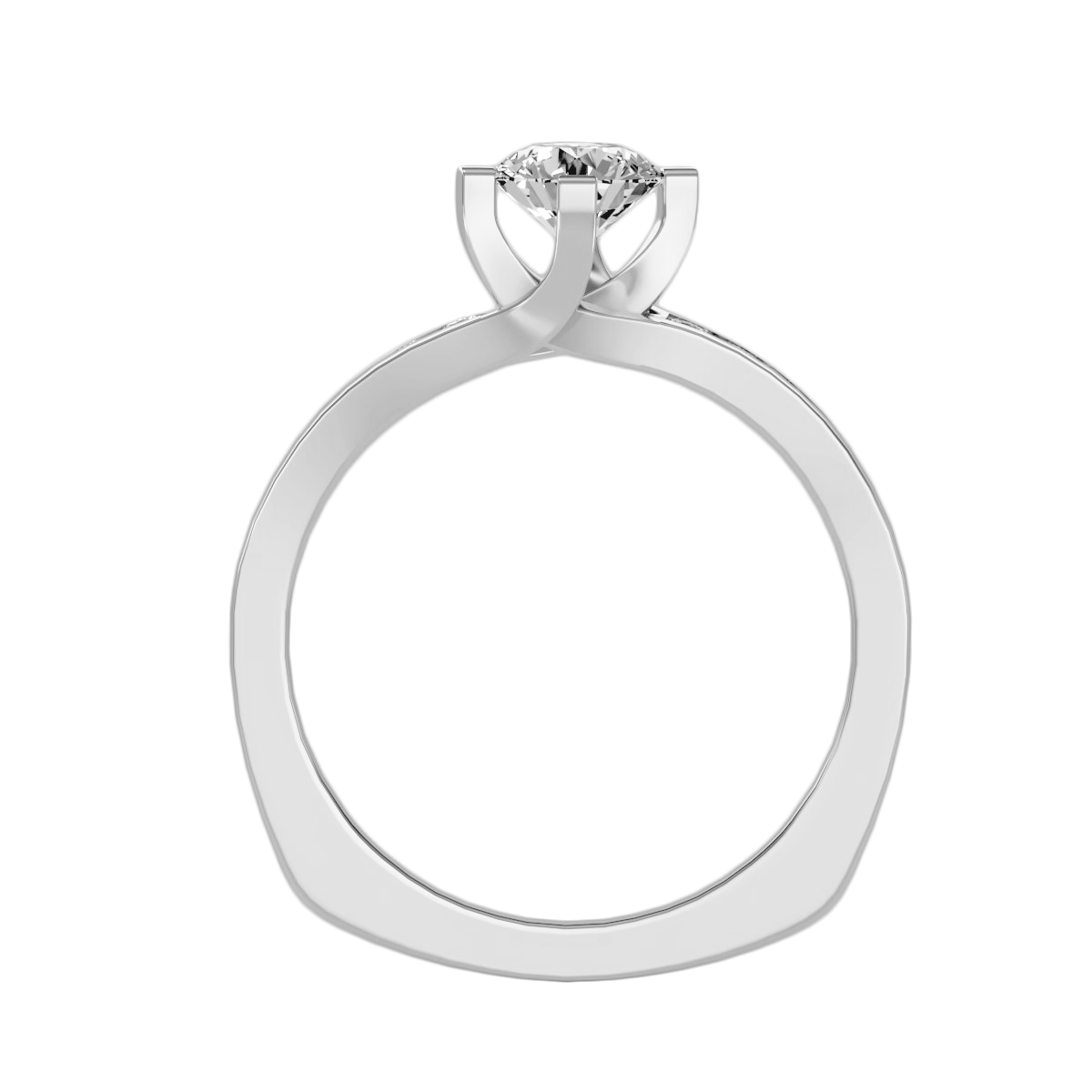 Solitaire ring with accent stones .67 ct