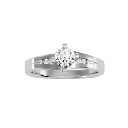 Solitaire ring with accent stones .67 ct
